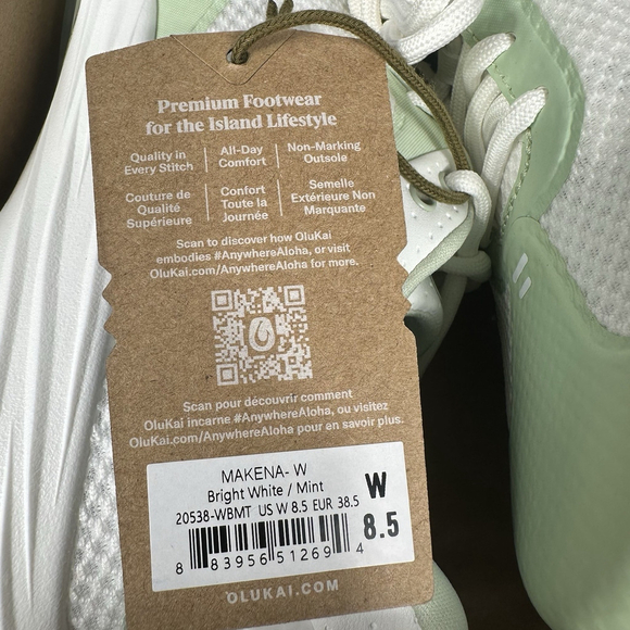 OluKai Makena Womens Golf Shoes White/ Mint Size 8.5 - Picture 11 of 12